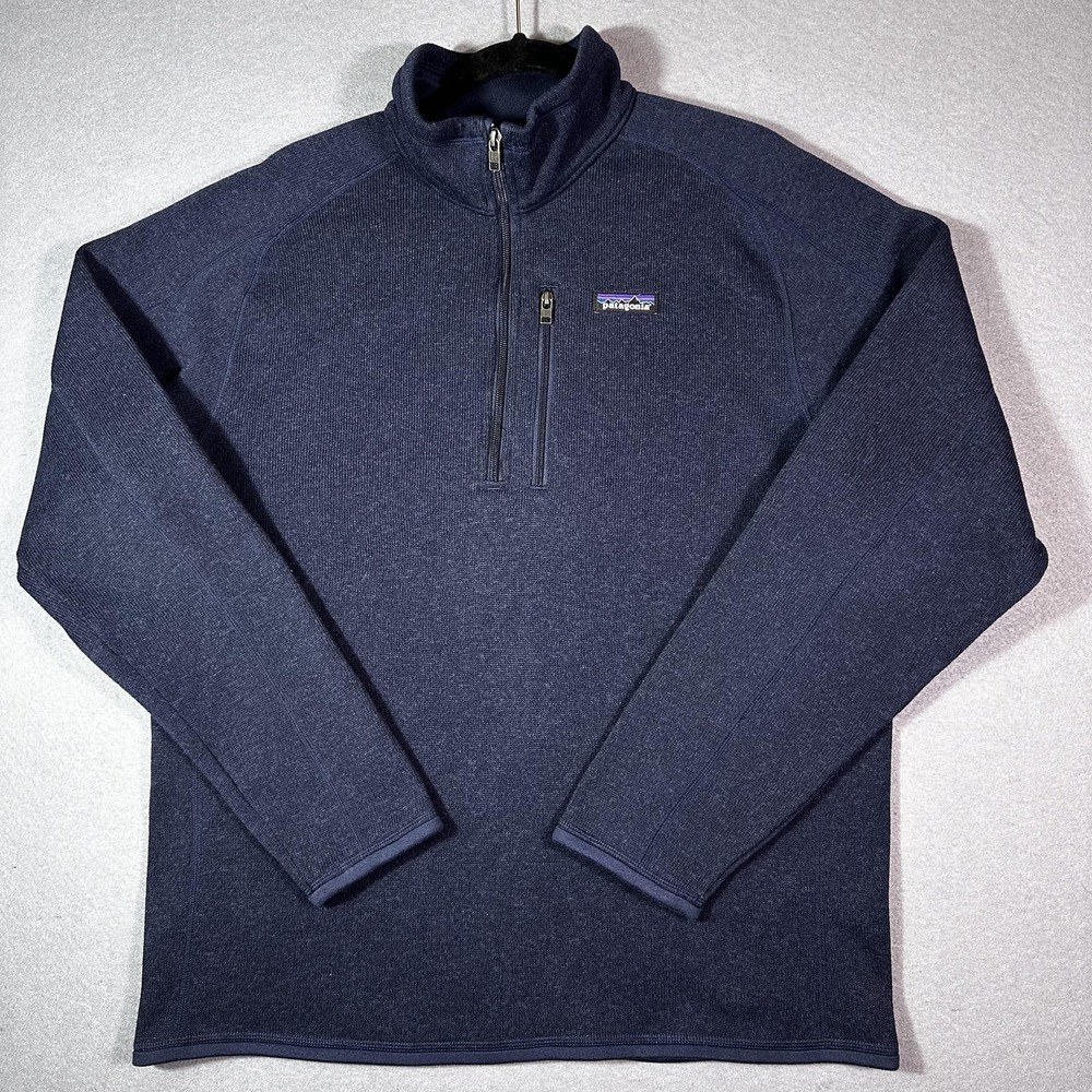 Patagonia Better Sweater Fleece Pullover Mens Large Blue 1/4 Zip Long Sleeve